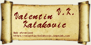 Valentin Kalaković vizit kartica